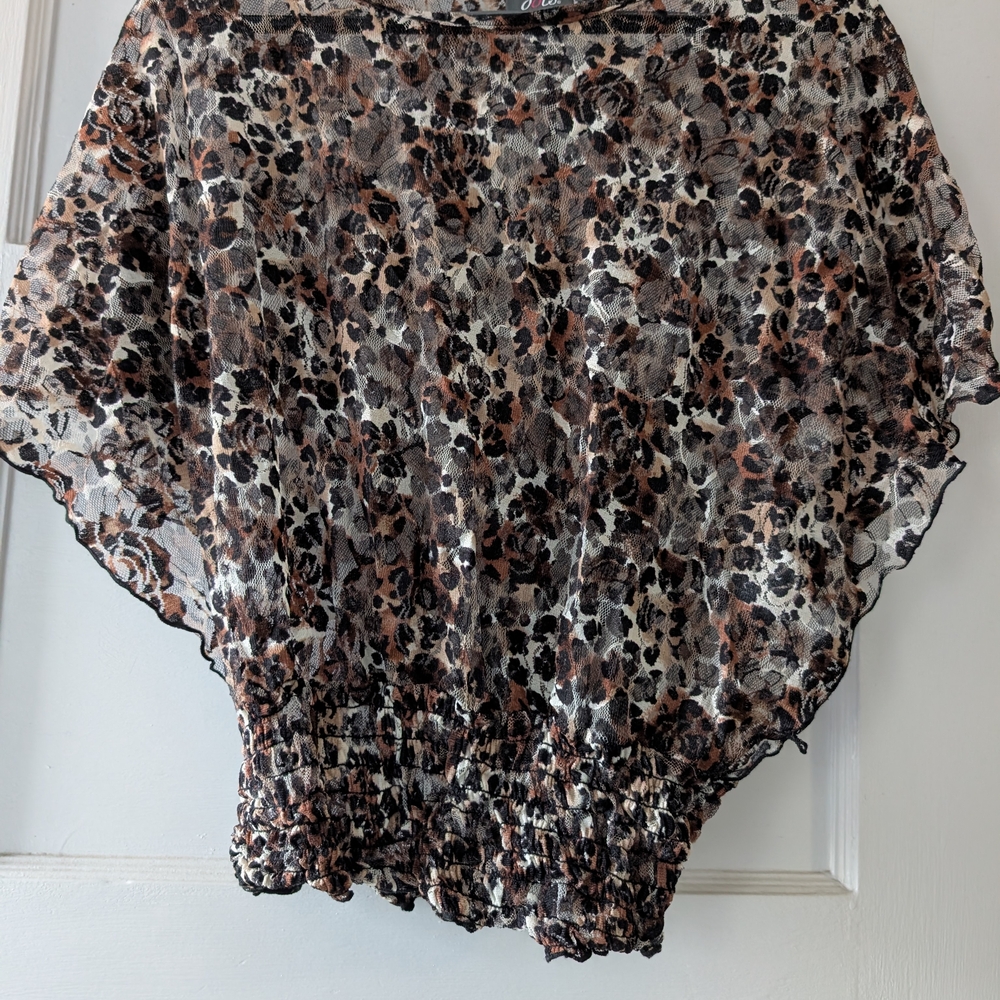 Dots Animal Print Sheer Top